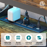 Bestier 71.5 inch Computer Desk with Power Outlets, L Shaped LED Home Office Desk with Long Monitor Stand, Large Corner Desk with Storage Shelf, Cup Bestier