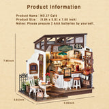 DIY Miniature House Kit Flavory Coffee Shop, Tiny House Kit for Adults to Build, Mini House Making Kit with Furnitures, Halloween/Christmas Wowood