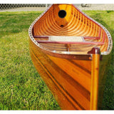 Wooden Canoe with Ribs Curved Bow, 10-Feet, Natural Wood for Display Wooden Boat USA