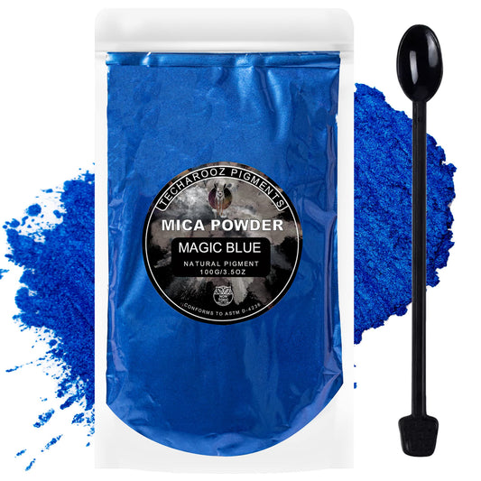 Magic Blue Mica Powder for Epoxy Resin 100g / 3.5oz. Sealed Bag - Techarooz 2 Tone Resin Dye Color Pigment Powder for Lip Gloss, Nails, Colorant for - WoodArtSupply