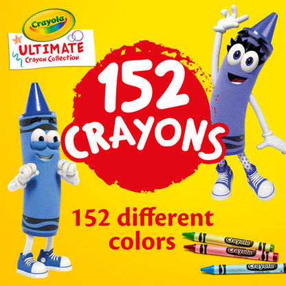 Crayola Ultimate Crayon Box Collection (152ct), Bulk Kids Crayon Caddy, Classic & Glitter Crayons, Gifts, Ages 3+ - WoodArtSupply