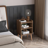 LUCKNOCK Nightstand, Mid-Century Modern Bedside Tables with Storage Shelf, Minimalist and Practical End Side Table, Fashion Bedroom Furniture, LUCKNOCK