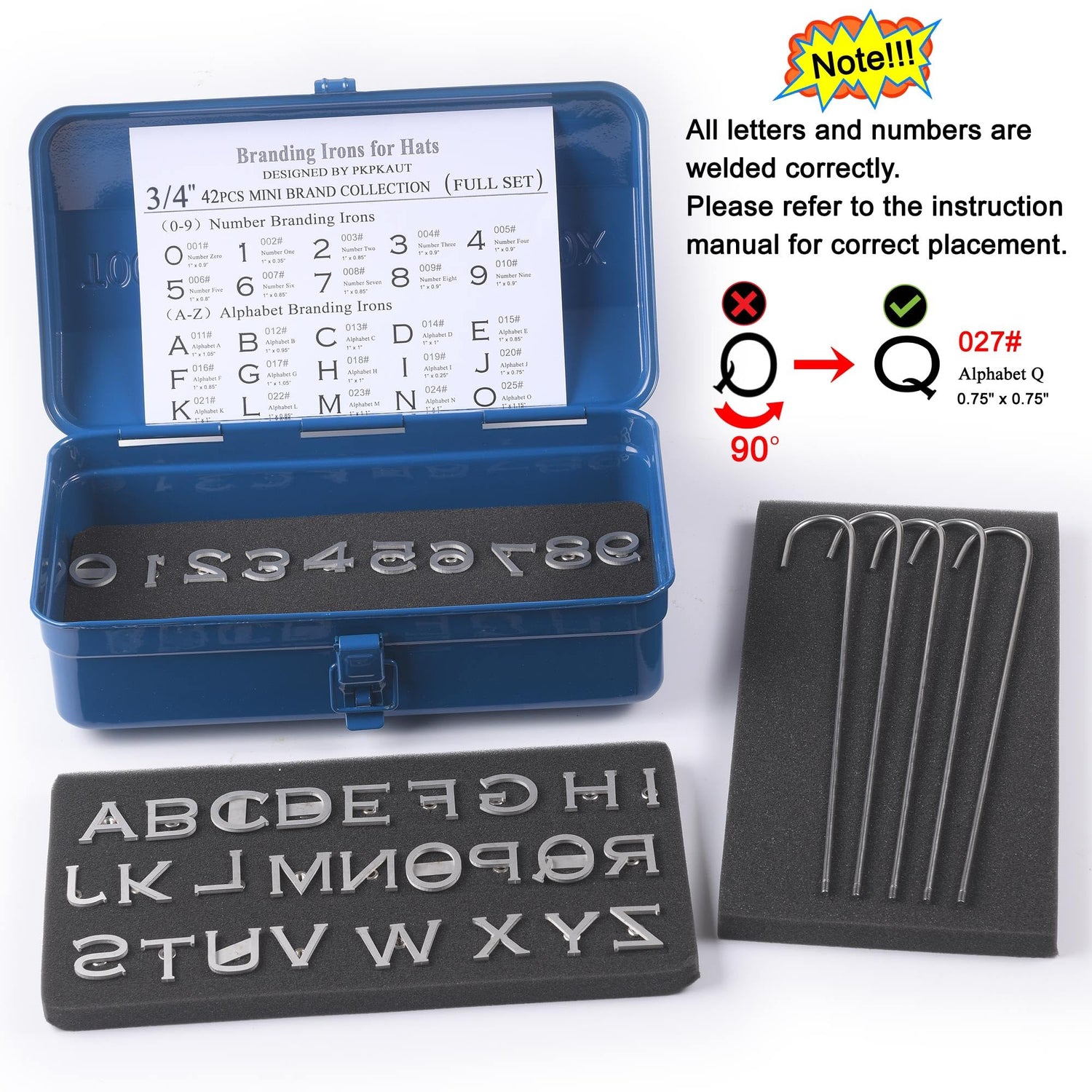 Personalised PKPKAUT 42-Piece Branding Irons Set for Wood, Leather, and More PKPKAUT