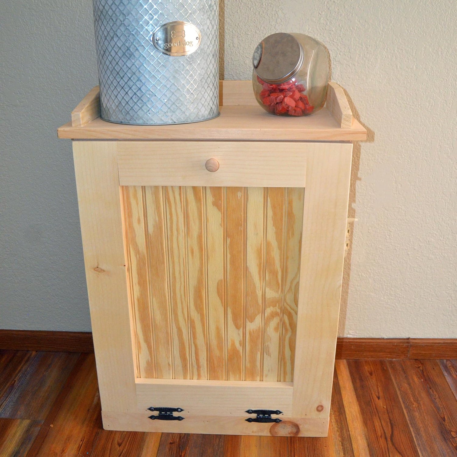 Country Barn Single Tilt-Out Single Trash Cabinet: Efficient and Stylish Trash Cabinet Crafted from Unfinished Pine Wood, is Designed to Hold Country Barn Gifts