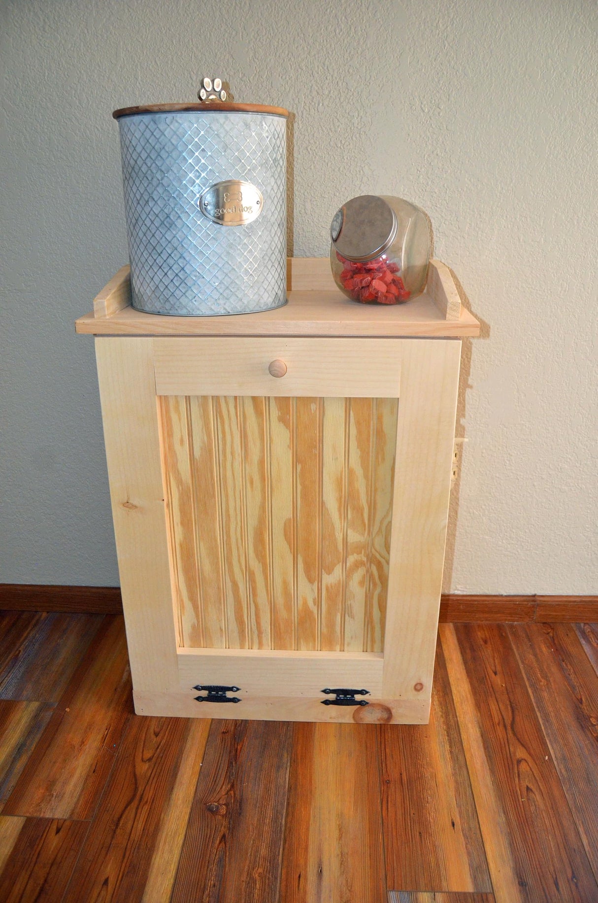 Country Barn Single Tilt-Out Single Trash Cabinet: Efficient and Stylish Trash Cabinet Crafted from Unfinished Pine Wood, is Designed to Hold Country Barn Gifts