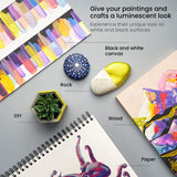 ARTEZA Iridescent Acrylic Paint, Set of 10 Chameleon Colors, 2 oz/60ml Bottles, High Viscosity Shimmer Water-Based, Blendable Paints, Art Supplies ARTEZA