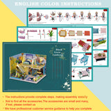 Spilay Dollhouse DIY Miniature Wooden Furniture Kit,Mini Handmade Doll House Model with Dust Cover & Music Box,1:24 Scale Creative Woodcrafts Toys Spilay