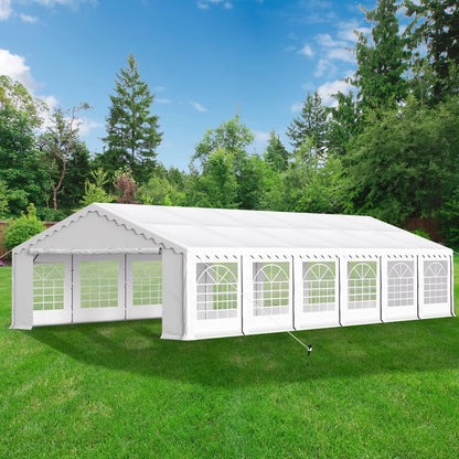 GREEN PARTY 20x40FT Party Tent Heavy Duty, Large Wedding Event Shelters with 7 Carry Bags & Removable Sidewalls, Outdoor Canopy Gazebo Commercial - WoodArtSupply