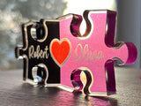 Personalized Puzzle Name Sign for Couples, Valentines Day Gifts for Her Him, 0.45in Thick Acrylic - Love Is The Piece That Holds Us Together, Amazing Items