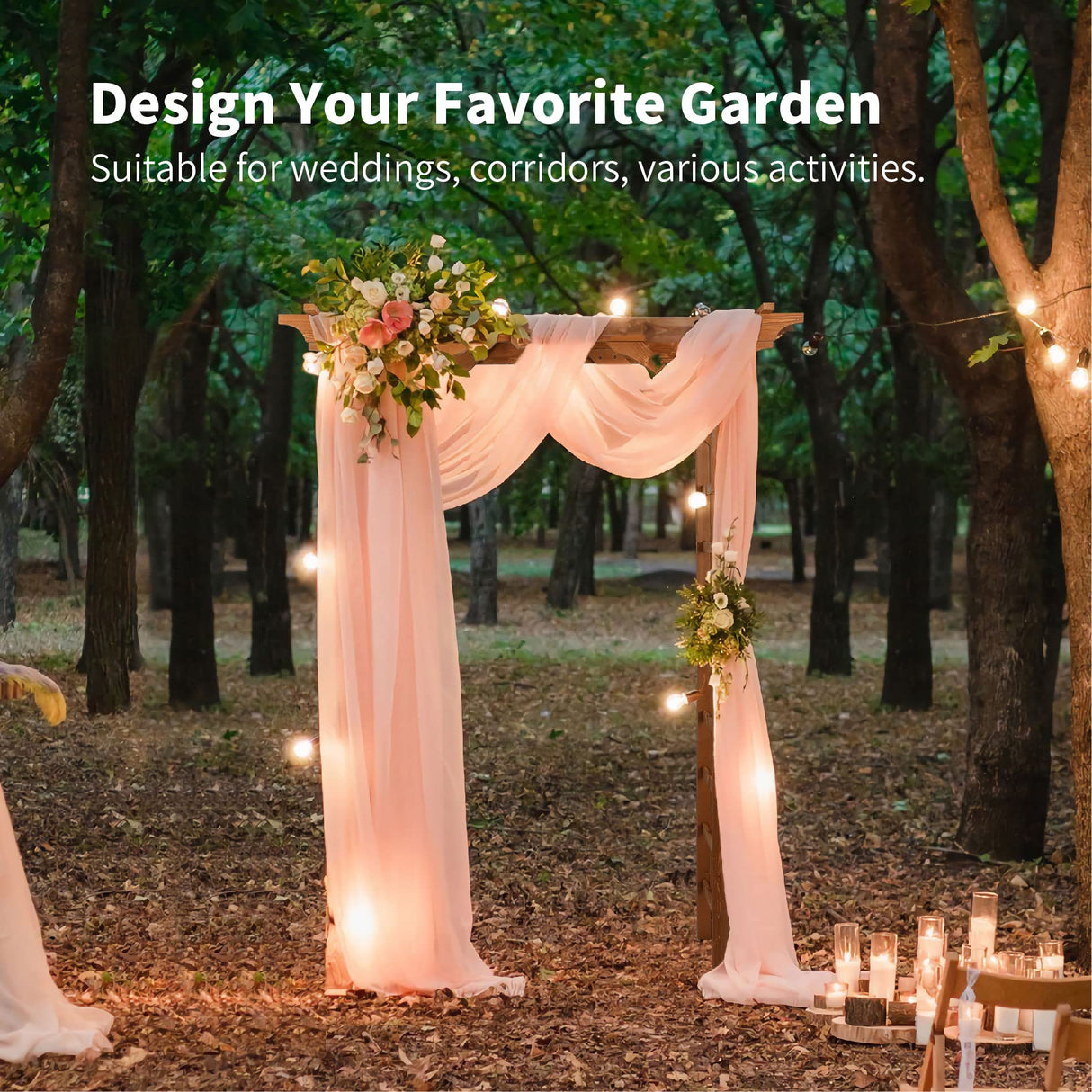 SCENDOR 82.6" High x 63.4'' Wide Wooden Garden Arbor, Trellis Plants Support with Durable Wood Use, Pergola for Garden Backyard, Lawn for Outdoor SCENDOR