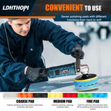 LDHTHOPI Buffer Polisher, 1600W 7 Inch/6 Inch Rotary Buffer Polisher Waxer, 7 Variable Speed 1000-3500 RPM, Detachable Handle for Car, Boat Sanding, LDHTHOPI