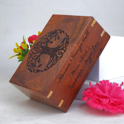 Personalized Urns for Human or Pet Ashes, Personalized Wooden Engraved Cremation Urn, Wood Funeral Urn - Keepsake Box, Memorial Urn or Casket (Wood - WoodArtSupply