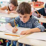 Shuttle Art Pencils and Erasers Bundle, Set of 600 Pack Sharpened Yellow Pencils + 120 Pack Pink Erasers Bulk Shuttle Art