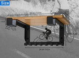 Bike Rack Wall Mount with Shelf and 8 Hooks Offer Horizontal Indoor Bike Storage for Sheds Garages. Wooden Bike Rack Bracket for Road, Mountain, wisnew