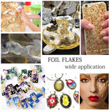 GORGECRAFT Gold Foil Flakes Metallic Foil Flakes Metal Gold Leaf with Tweezers for Nail Art, Painting, Crafts, Resin Jewelry Making, Purple GORGECRAFT