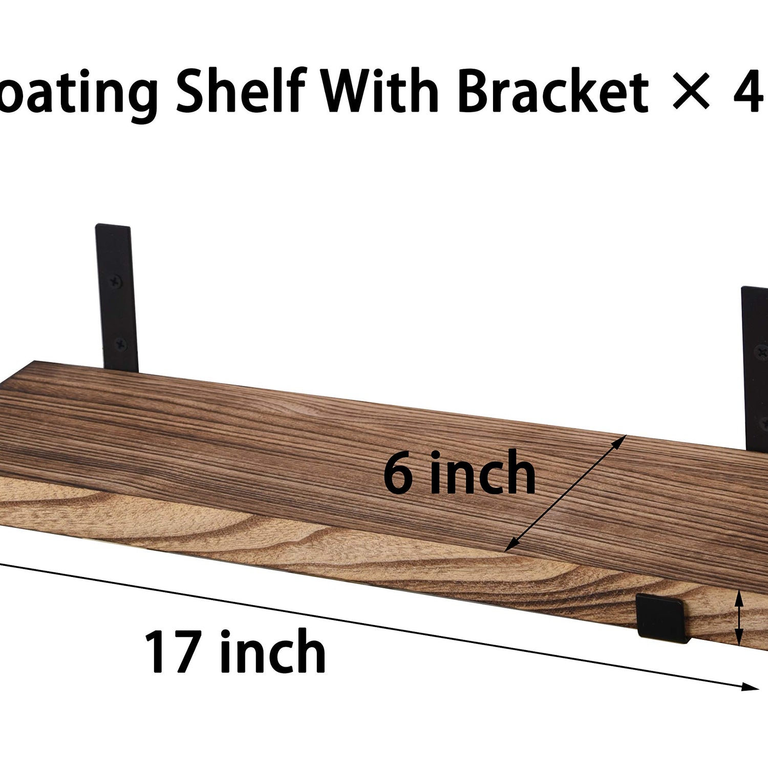 HXSWY Rustic Wood Floating Shelves for Wall Farmhouse Wooden Wall Shelf for Bathroom Kitchen Bedroom Living Room Set of 4 Light Brown HXSWY