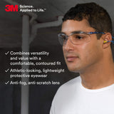3M Safety Glasses, Virtua Sport CCS, 20 Pack, ANSI Z87, Anti-Fog, Anti-Scratch, Clear Lens, Blue Frame, Corded Ear Plug Control System 3M