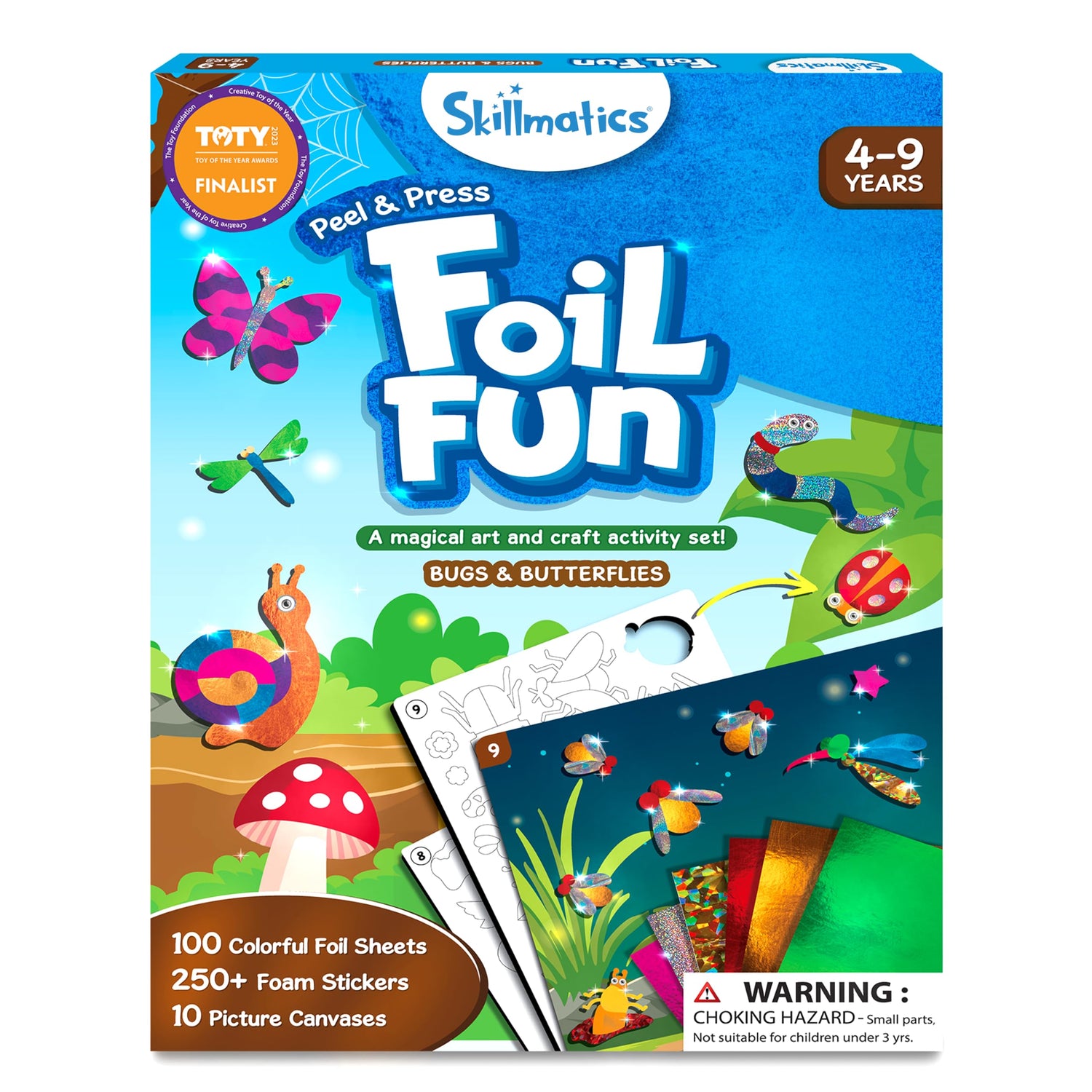 Skillmatics Art & Craft Activity - Foil Fun Bugs & Butterflies, No Mess Art for Kids, Craft Kits & Supplies, DIY Creative Activity, Gifts for Boys & Skillmatics