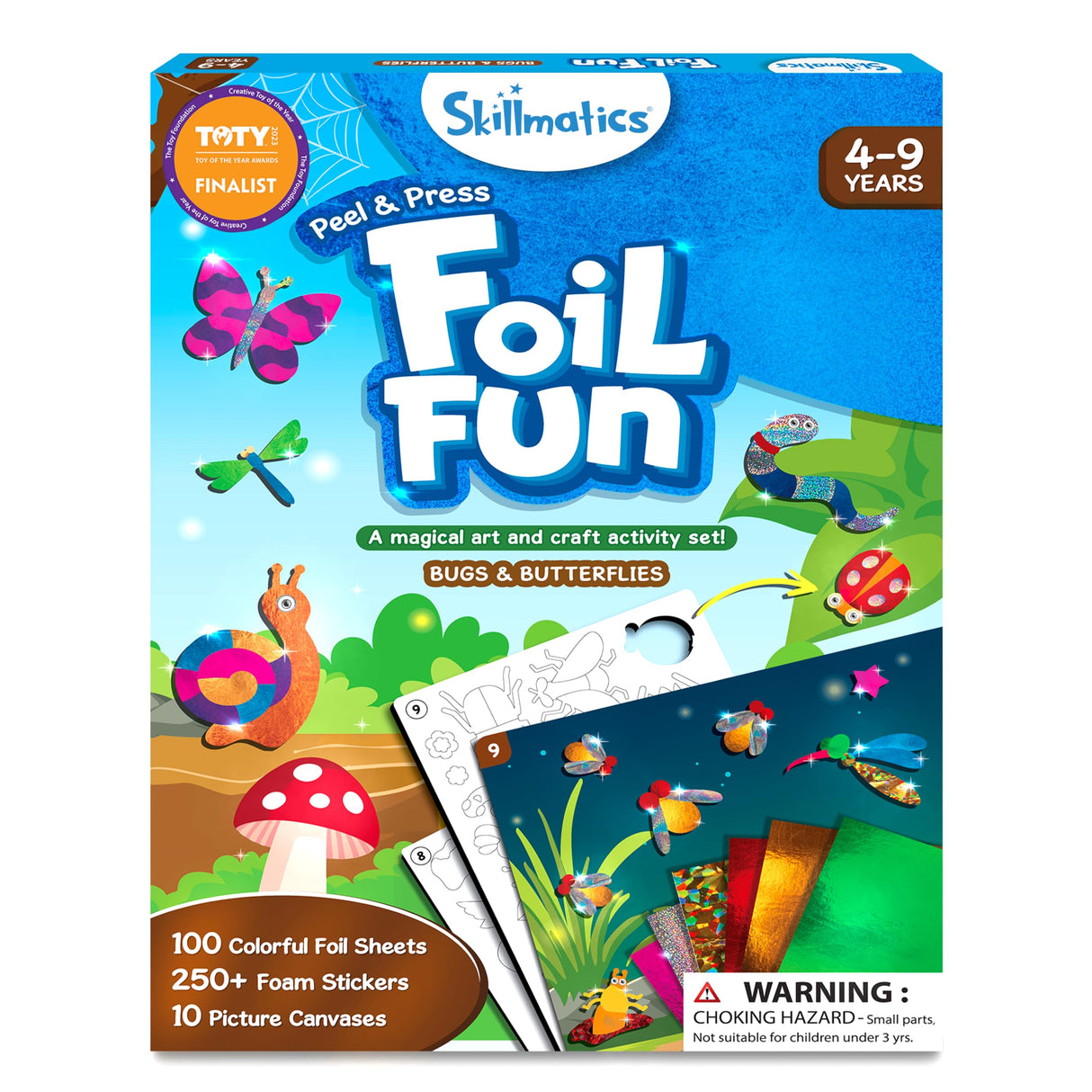 Skillmatics Art & Craft Activity - Foil Fun Bugs & Butterflies, No Mess Art for Kids, Craft Kits & Supplies, DIY Creative Activity, Gifts for Boys & Skillmatics