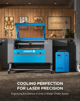 OMTech 6L Dual Industrial Water Chiller 0.9hp 3.2gpm 2 Inlets & Outlets Powerful Water Cooling System CW-5202 Water Cooler to Chill Two 60W 70W 80W OMTech