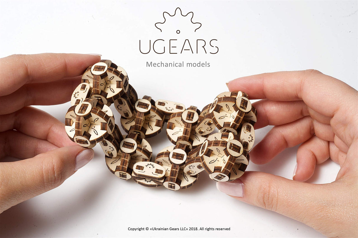 UGEARS Flexi-Cubus Brainteaser, 3D Mechanical Model, Wooden Puzzle - Ideal Gift for Adults and Teens UGEARS