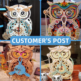 RoWood 3D Puzzles for Adults, Wooden Model Kits for Adults to Build, Birthday Gift for Adults & Teens (161 PCS)- Owl Clock RoWood