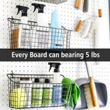 LANSI 6Pcs Peg Board, Pegboard Wall Organizer Panels, White Pegboard Wall Mount, ABS Pegboard for Craft Room Garage Kitchen Workshop, ABS Peg Boards LANSI