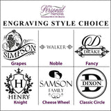 Personalized Cheese Board with Slicer - Monogrammed Bamboo Wood - Custom Engraved My Personal Memories