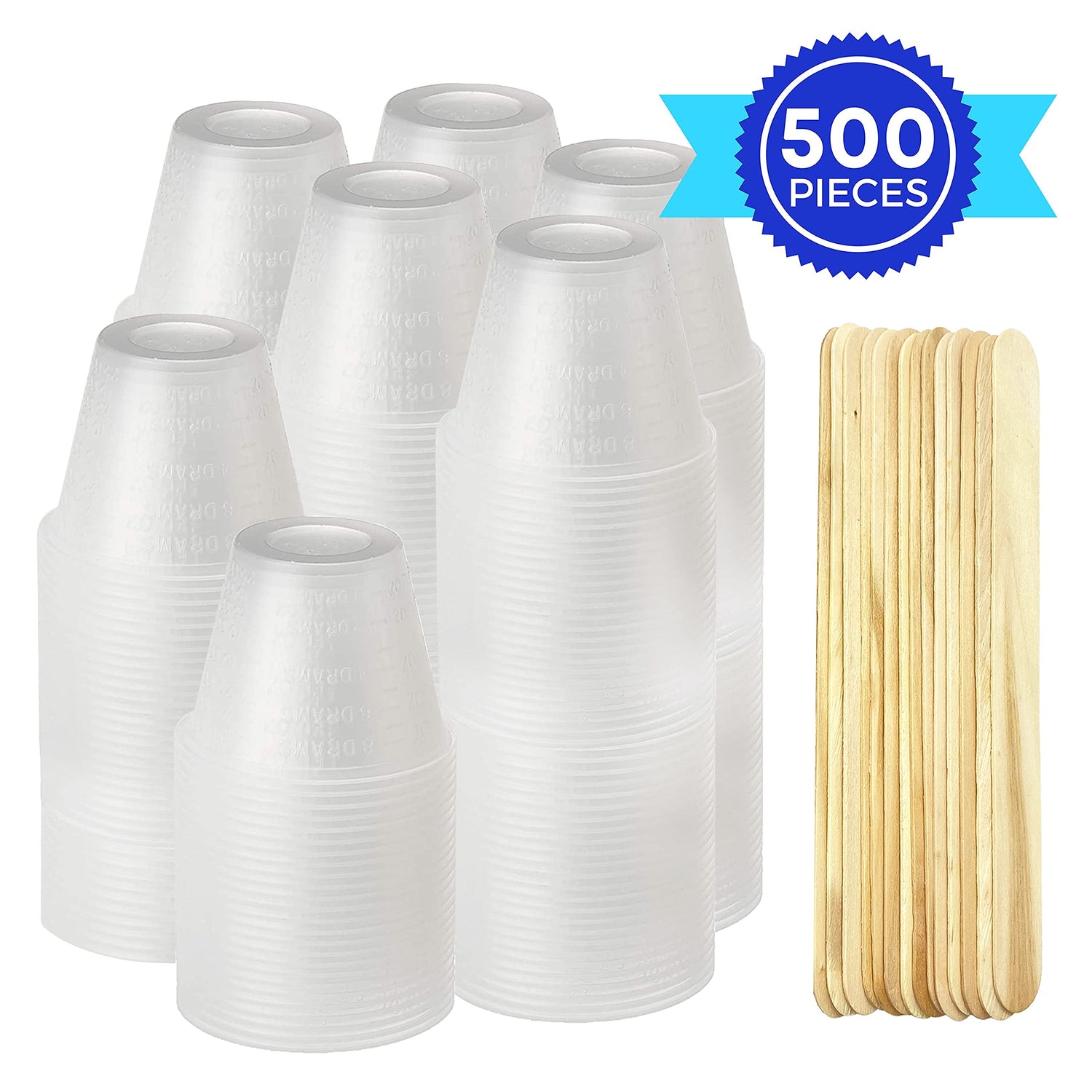 [400 Pack - 1oz] Epoxy Resin Mixing/Medicine Cups With 100 Bonus Mixing Sticks For Mixing Paint, Stain, Epoxy, And Resin - 1 Ounce (30ml) Graduated EpoxyStix