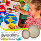 Geelin 6 Pcs Round Wood Canvas Panels for Painting 8 Inch/12 Inch Circle Unfinished Wood Panels Round Cradled Wooden Board Wood Tray for Oil Pouring Geelin