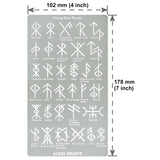 Aleks Melnyk No.412 Metal Stencil, Viking Bind Runes Generator, Bindrune, Ancient Alphabet, Sigil Magic Alphabet Stencil 1 PC, Letter Template for Aleks Melnyk