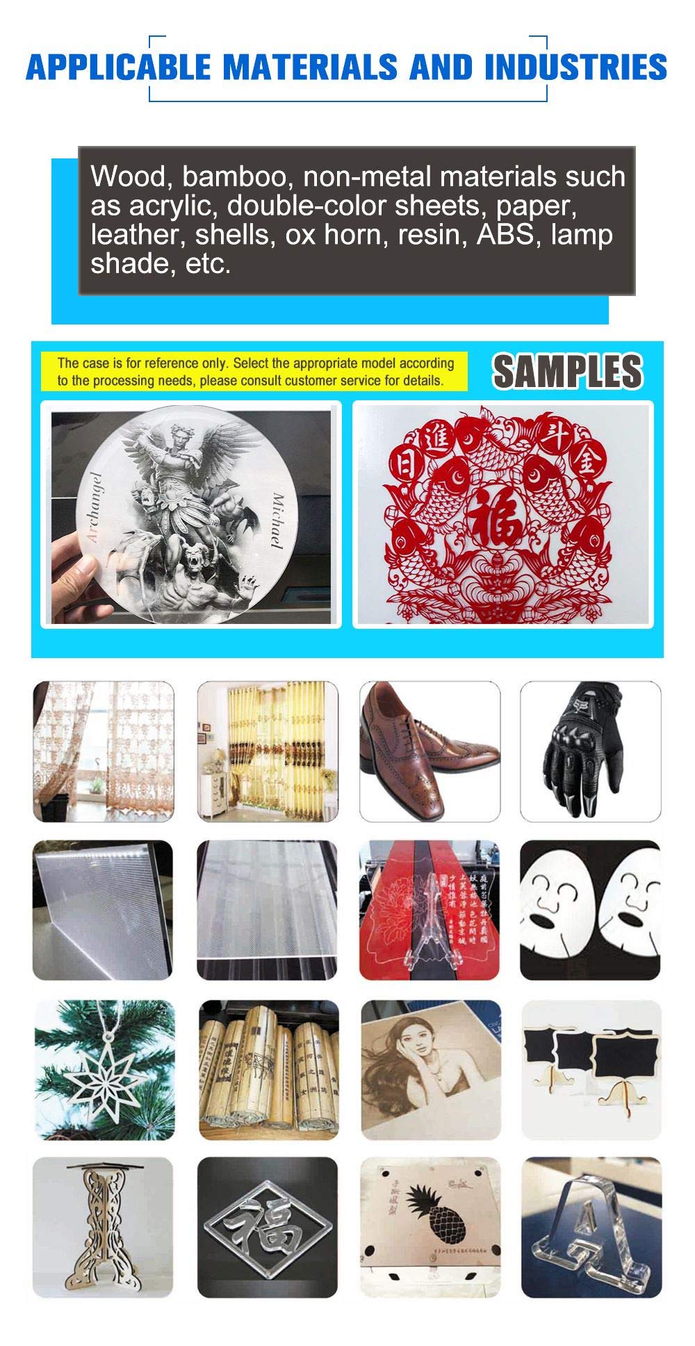 US STOCK RECI W6 150W CO2 Laser Cutter Red-Light Pointer, Auto-Focus,150W CO2 Laser Engraving Cutting Machine 51-3/16''×35-7/16'' 1300 x900mm SFX