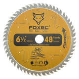 FOXBC 6-1/2" 48-Tooth Track Saw Blade for DeWalt DWS520, Makita Plunge Circular Saw, Replacement for DeWalt DW5258, Makita B-07353 FOXBC