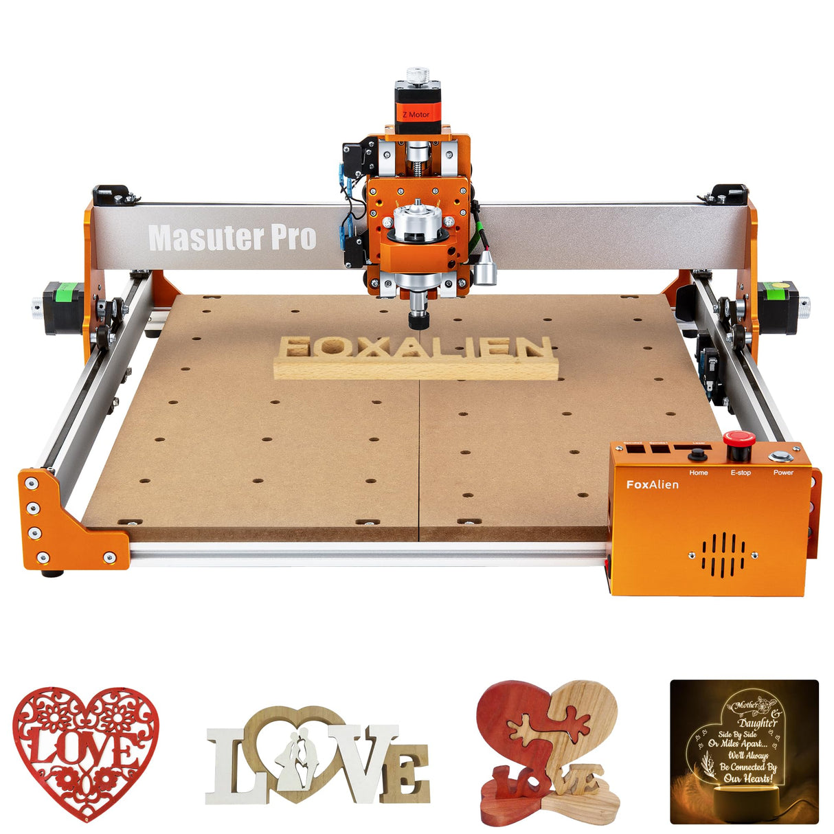 FoxAlien Masuter Pro CNC Router Machine, Upgraded 3-Axis Engraving All-Metal Milling Machine for Wood Acrylic MDF Nylon Carving Cutting FoxAlien