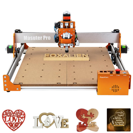 FoxAlien Masuter Pro CNC Router Machine, Upgraded 3-Axis Engraving All-Metal Milling Machine for Wood Acrylic MDF Nylon Carving Cutting FoxAlien