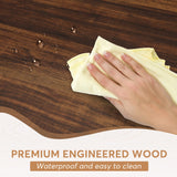 Tribesigns Farmhouse Dining Table for 6 People, 70.8-Inch Rectangular Wood Dining Table, Rustic Kitchen Table with Heavy Duty Metal Legs for Dining Tribesigns