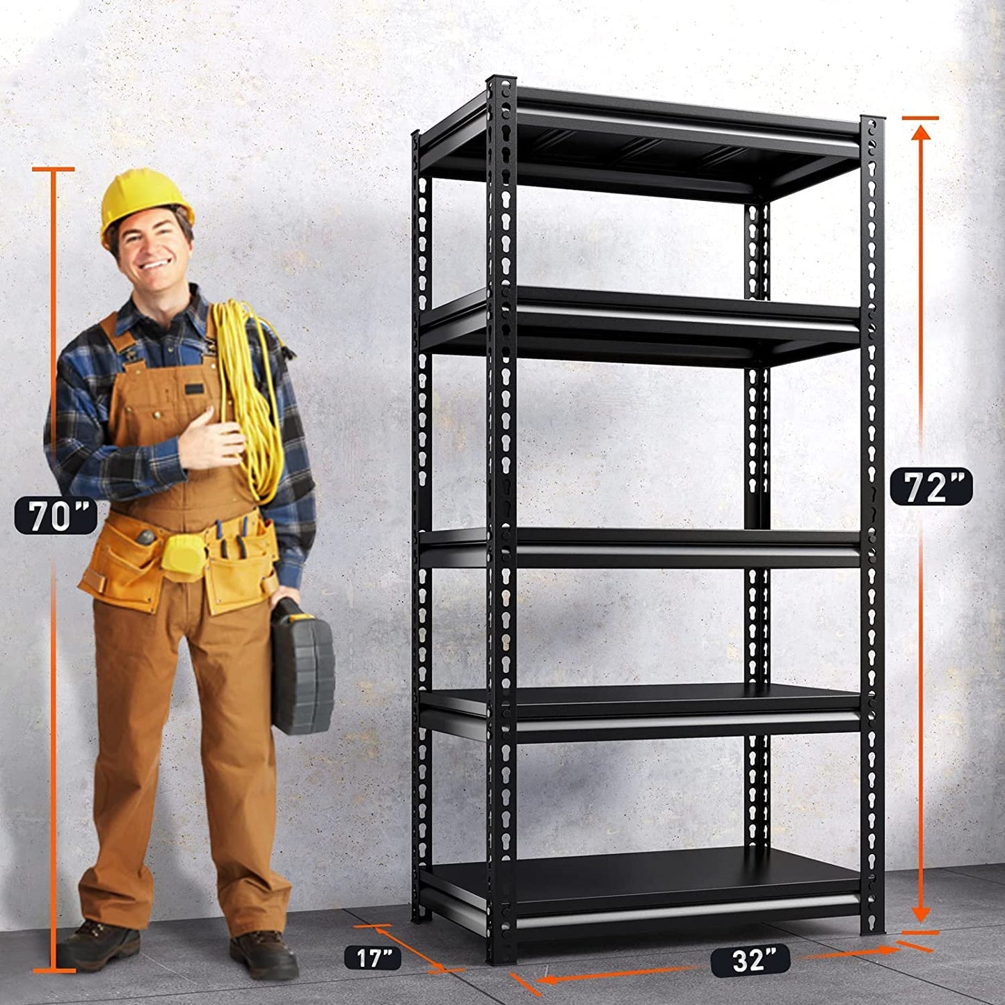 REIBII Garage Shelving, Garage Storage Shelves Holds 1690 LBS Garage Shelves Metal Shelving for Storage Shelves Heavy Duty Adjustable Industrial - WoodArtSupply