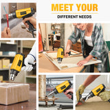 SEEKONE 1800W Heat Gun Compact Design Heavy Duty Hot Air Gun Variable Temperature Control for 2-Temp Settings 122℉~1202℉（50℃- 650℃）with 4 Nozzles for SEEKONE