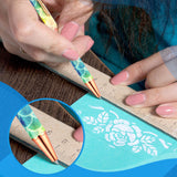 Weeding Tools for Vinyl 2 Pieces Craft Vinyl Weeding Pen Point Retractable Pin Pen Air Release Pen Glitter Weeding Pen with 2 Pieces Felt Squeegees Zhehao