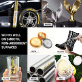 Betem Oil Based Paint Markers, Dual Tip Paint Pens(0.7mm & 3mm), Gold Silver Permanent Paint Marker Pen, Waterproof, Quick Dry, for Fabric, Rock Betem