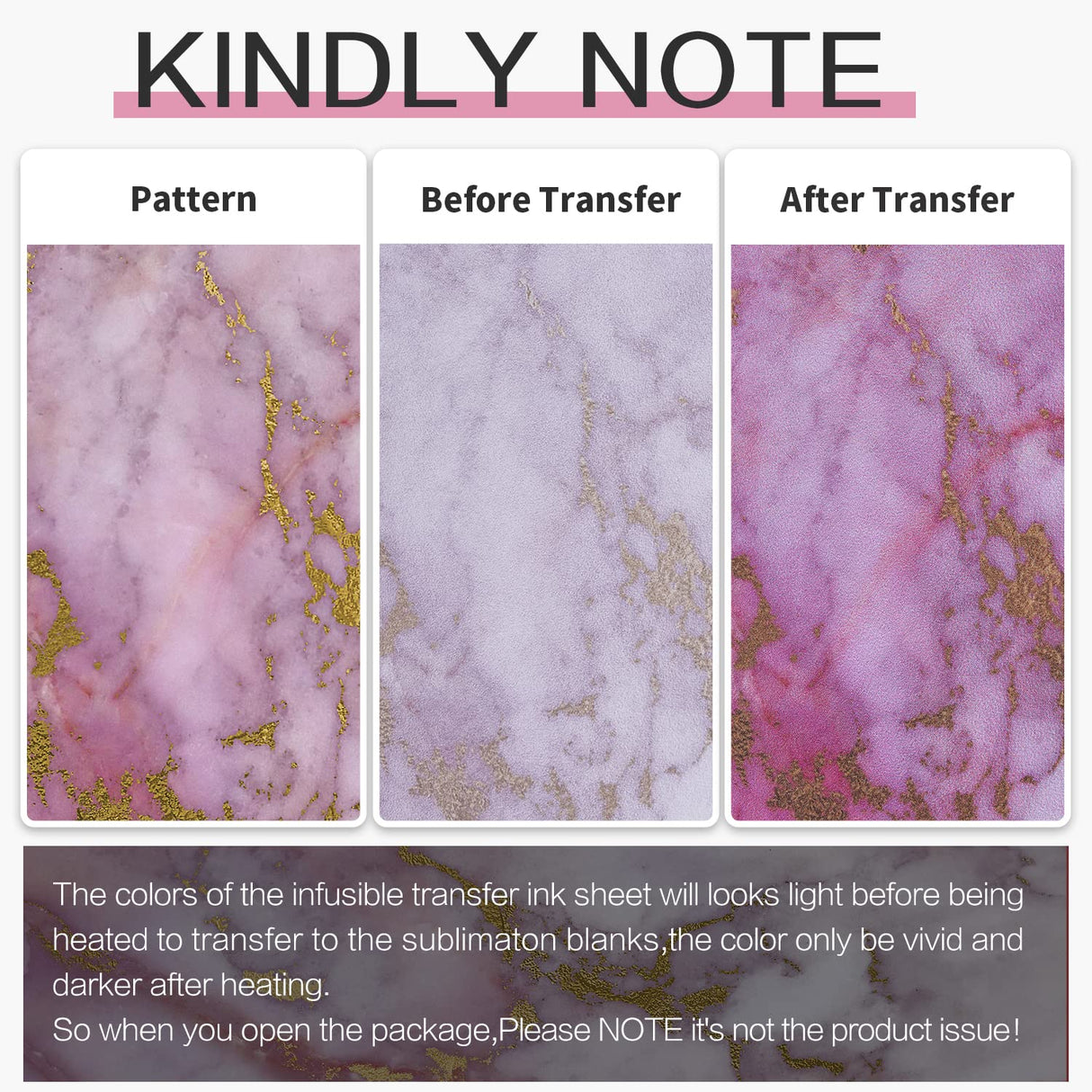 Infusible Transfer Ink Sheets for Cricut Mug Press,4x12 Inch Marble Sublimation Transfer Paper for Heat Press Machine, 8 Sheets Lucky Goddness