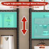 REIBII 76''H Wire Shelving Loads 2100LBS,5 Tier Metal Shelving with Adjustable Storage Shelves 36''W Garage Shelving Heavy Duty with Wheels Metal REIBII