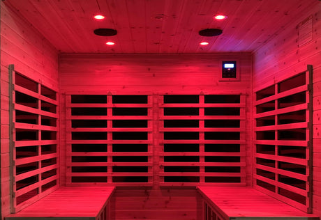 LTCCDSS Outdoor Far Infrared Sauna 4 Person | Withstand Temp -5℉-104℉, Outdoor Indoor Wooden Sauna Room for Home-12 Low EMF Boards-Canadian LTCCDSS