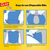 Glad for Unicorns Paper Bibs, 30 Count | Disposable Travel Paper Bibs with Cute Unicorns Design for Kids | Art & Craft Disposable Kids Bibs Glad