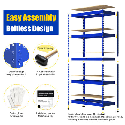 PrimeZone 16" D x 36" W x 72" H Heavy Duty Storage Shelves - 5 Tier Adjustable Garage Storage Shelving, Metal Storage Utility Rack Shelf Unit for - WoodArtSupply