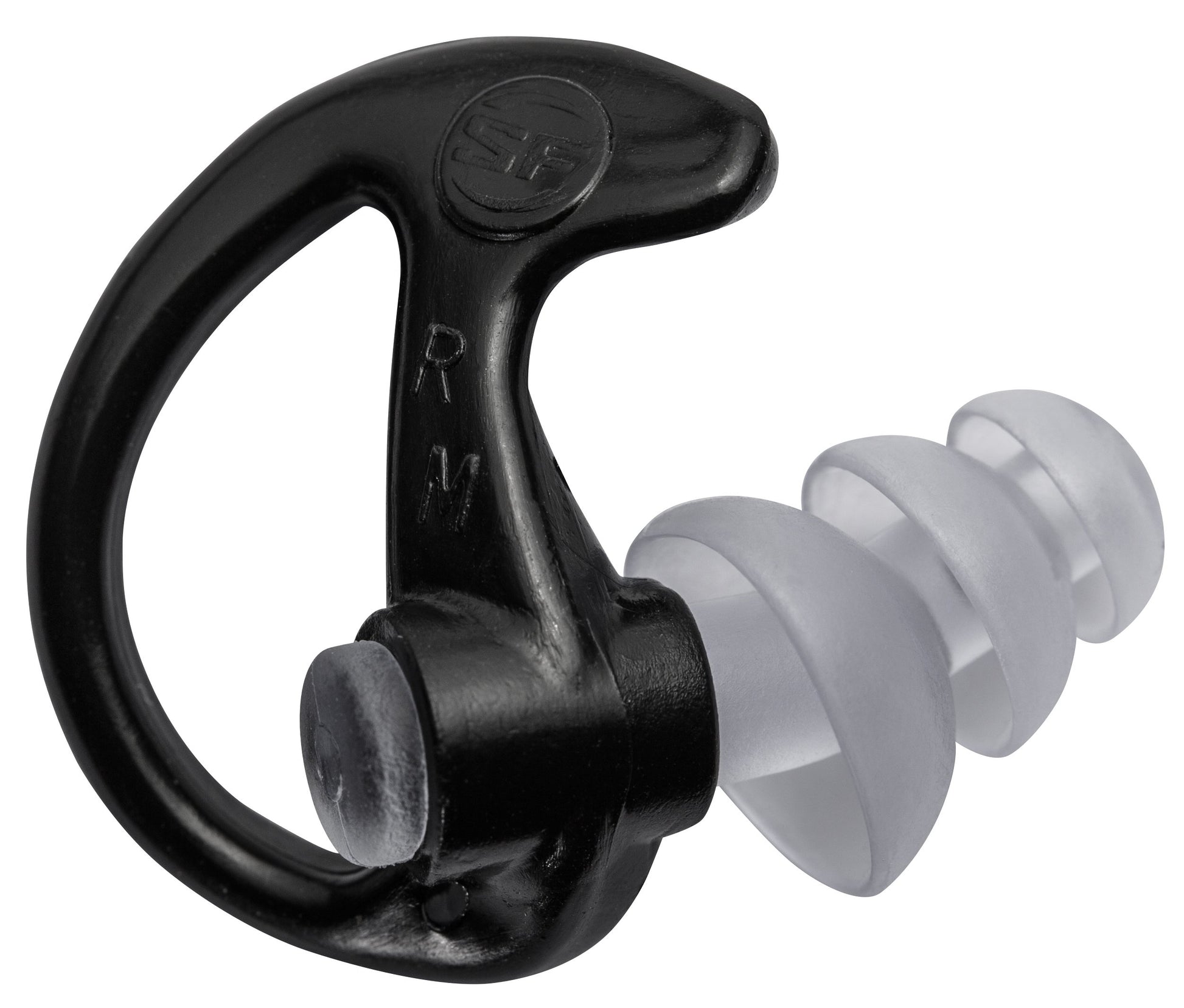 SureFire EP5 Sonic Defenders Max Full-Block Earplugs, triple flanged design, reusable, Black, Medium - WoodArtSupply