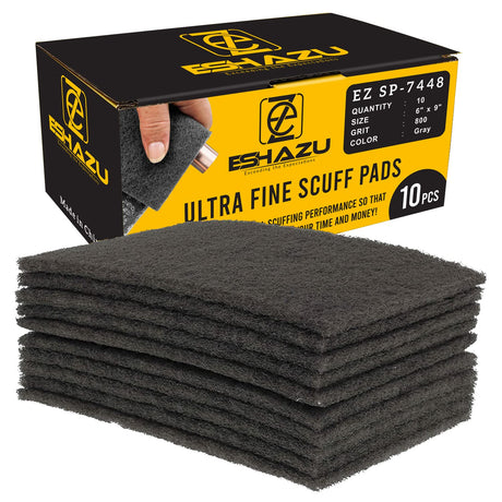 Eshazu Premium General Purpose Scuff Pads 6" x 9", Box of 10 - Scuffing, Scouring, Sanding, Paint Primer Prep Adhesion Scratch - Surface Preparation Ez Eshazu