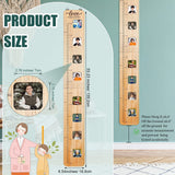 Wood Growth Chart for Kids with Picture Frames Boho Wooden Height Measurement Ruler Milestone Markers Foldable Height Chart for Kids Measuring Chart Chunful