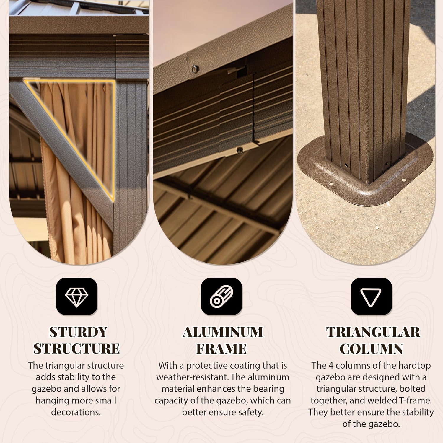 YOLENY 12' x 20' Gazebo, Hardtop Gazebo with Galvanized Steel Roof, Double Roof Gazebo with Aluminum Frame, Outdoor Gazebo with Curtains and YOLENY