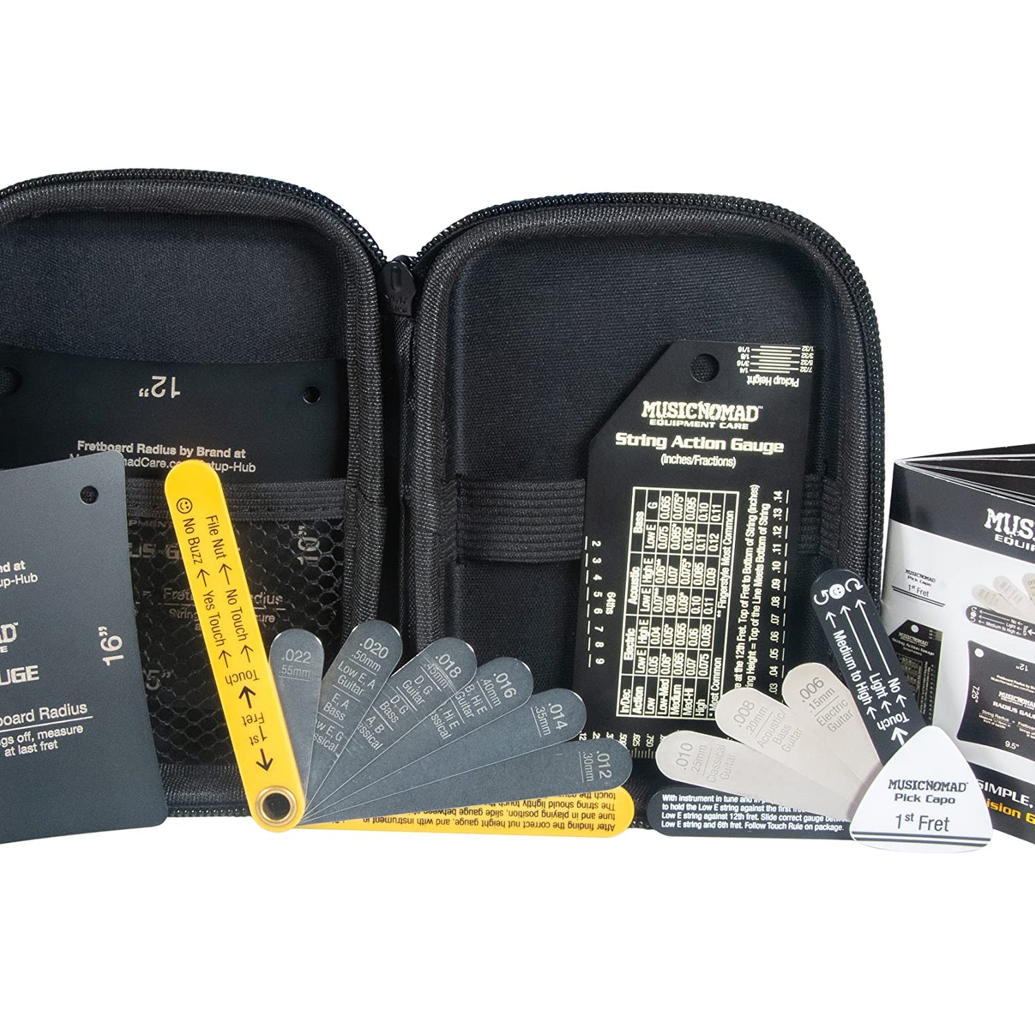 MusicNomad KEEP IT SIMPLE, SETUP (KISS)™ Starter Kit Bundle - 6 pc. Gauge Set, 26 pc. Guitar Tech Tool Set, 11 pc. Truss Rod Wrench Set (MN609) MusicNomad